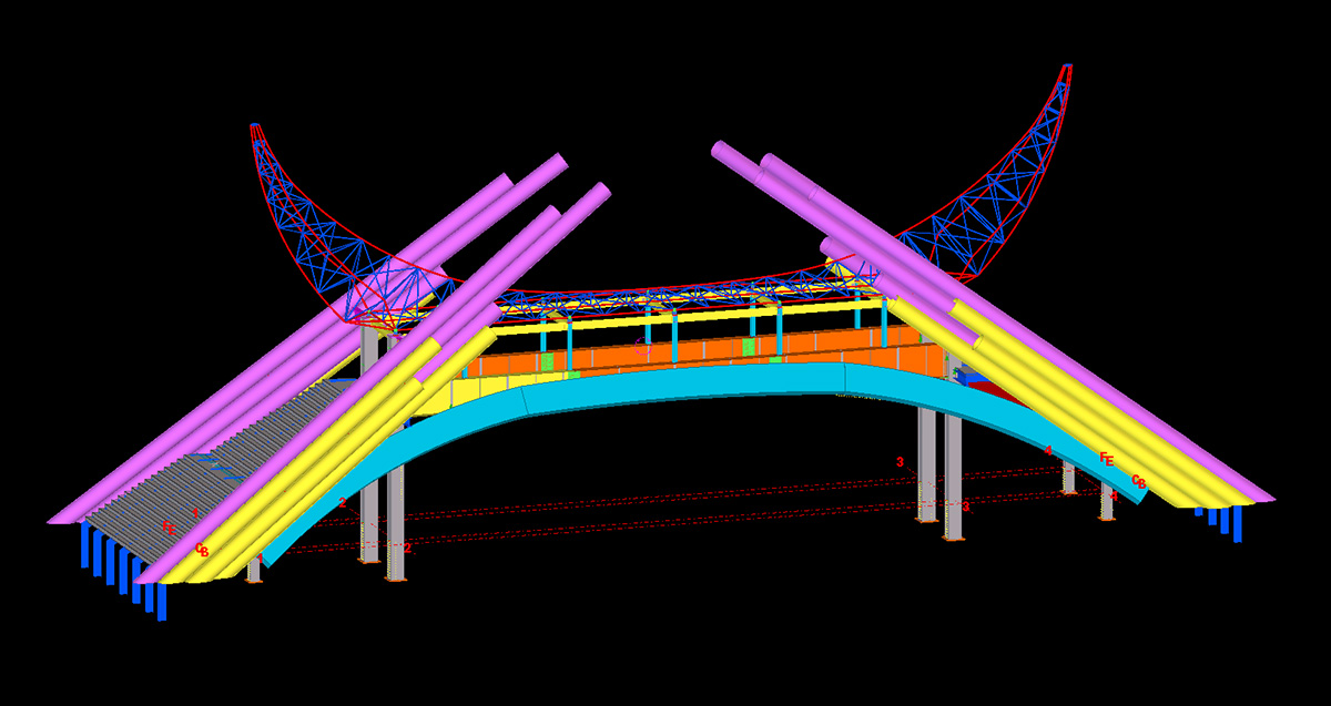 漢工鋼結構工程設計-屏邊滴水苗城寨門